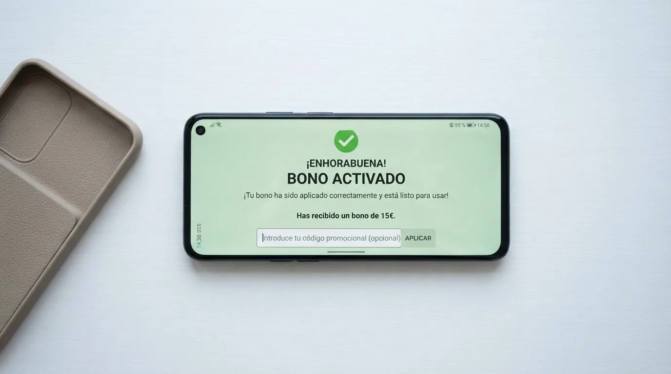 Pantalla de activación de un bono sin depósito tras la verificación de cuenta en un casino online español