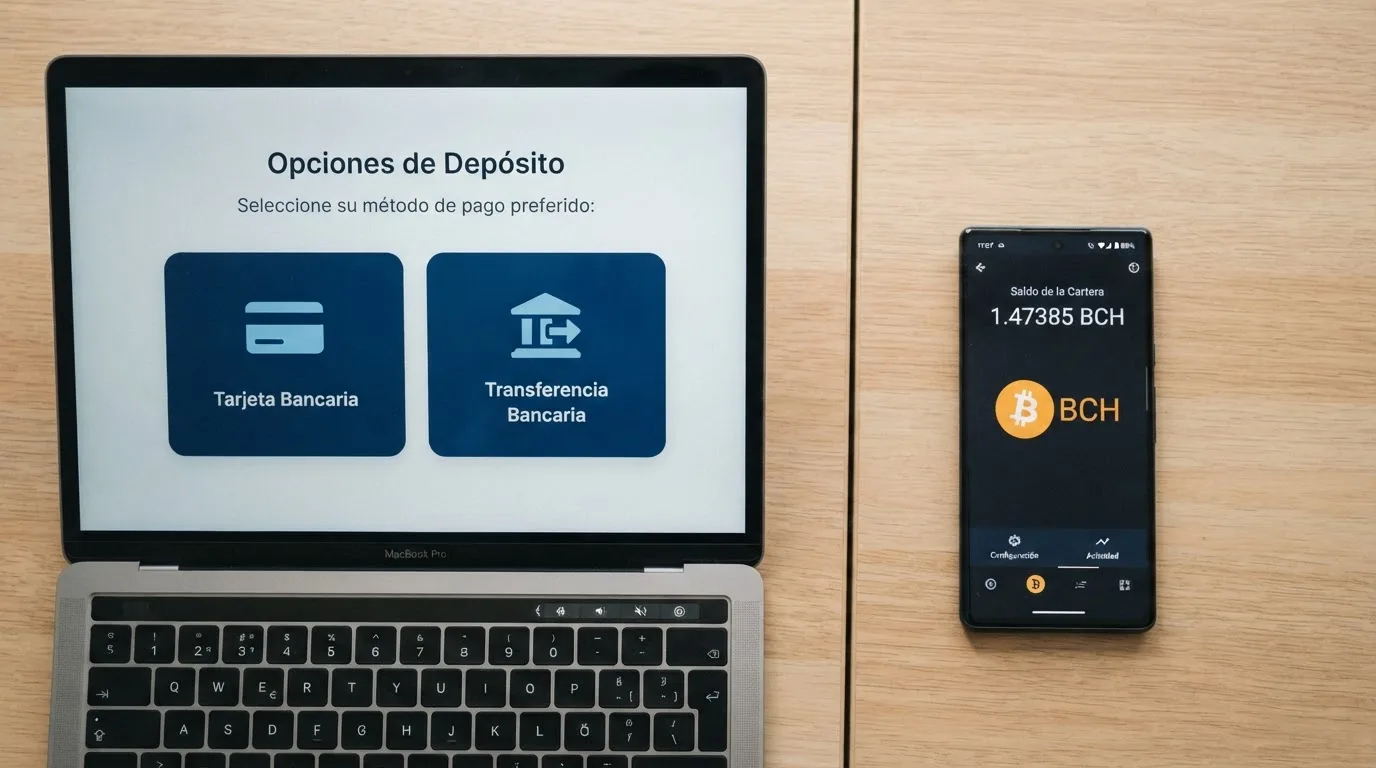 Un documento oficial con el sello de la DGOJ junto a una cartera de criptomonedas, separados por una línea