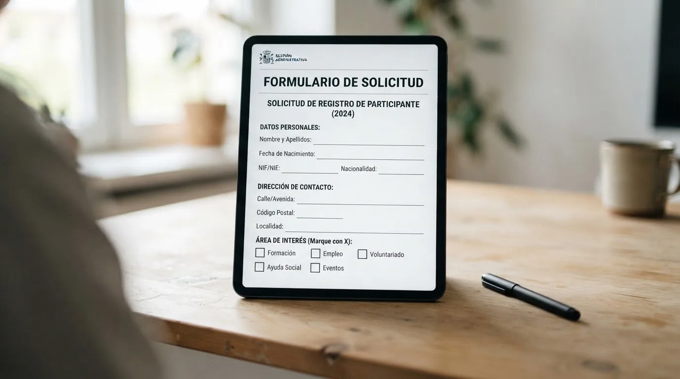 Formulario de inscripción del RGIAJ en la pantalla de un ordenador con el logotipo de la DGOJ visible