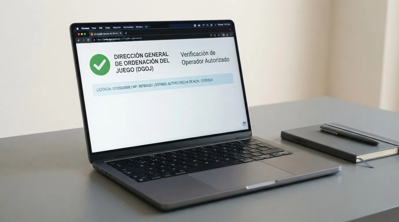 Captura parcial del registro oficial de operadores con licencia en ordenacionjuego.es, con el dominio .es y el sello de la DGOJ visibles